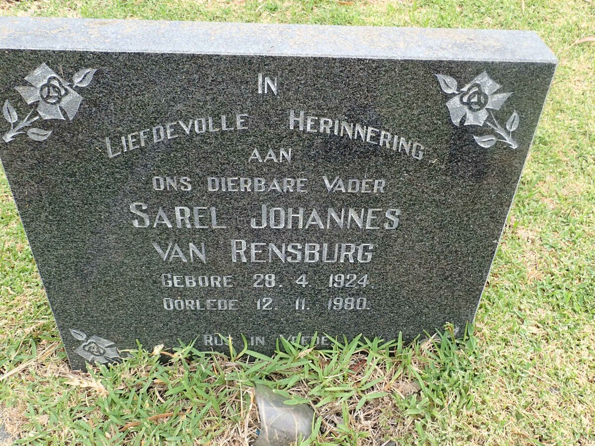 RENSBURG Sarel Johannes, van 1924-1980