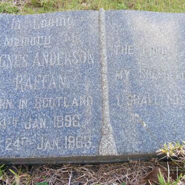 RAFFAN Agnes Anderson 1896-1968