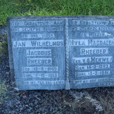 RHEEDER Jan Wilhelmus Jacobus 1889-1965 &amp; Hyla Magdalena V.D. MERWE 1893-1951