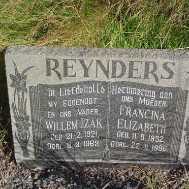 REYNDERS Willem Izak 1921-1963 &amp; Francina Elizabeth 1932-1996