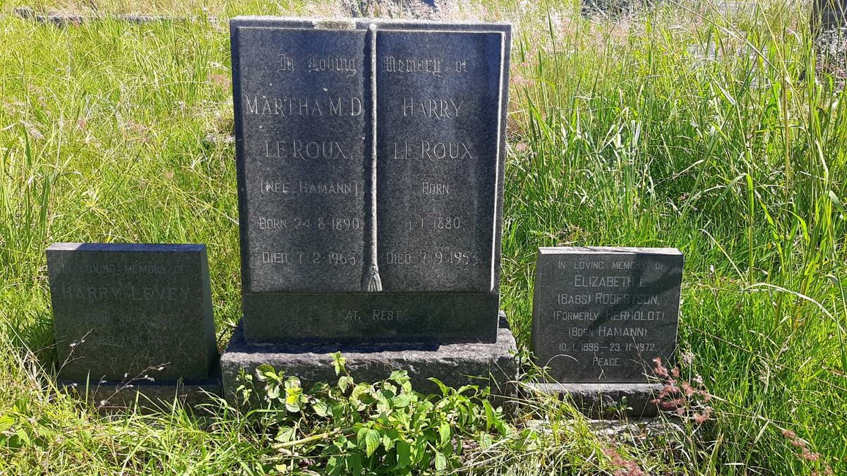 ROUX Harry, le 1880-1953 &amp; Martha M.D. HAMANN 1890-1963