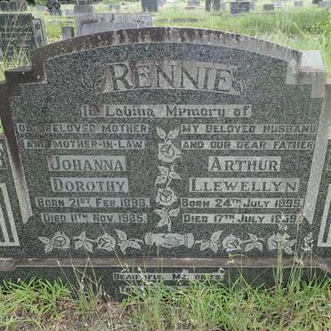 RENNIE Arthur Llewellyn 1899-1959 &amp; Johanna Dorothy 1898-1985