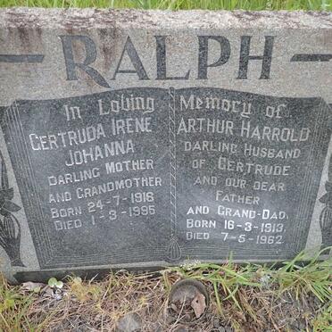 RALPH Arthur Harrold 1913-1962 &amp; Gertruda Irene Johanna 1916-1995