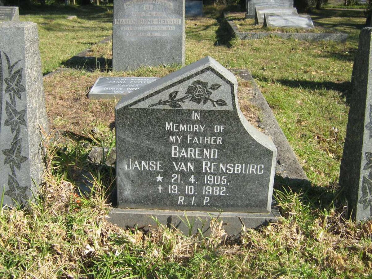 RENSBURG Barend, Janse van 1905-1982