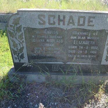 SCHADE Johann Nicolaus Heinrich 1907-1968 &amp; Elizabeth 1902-1986