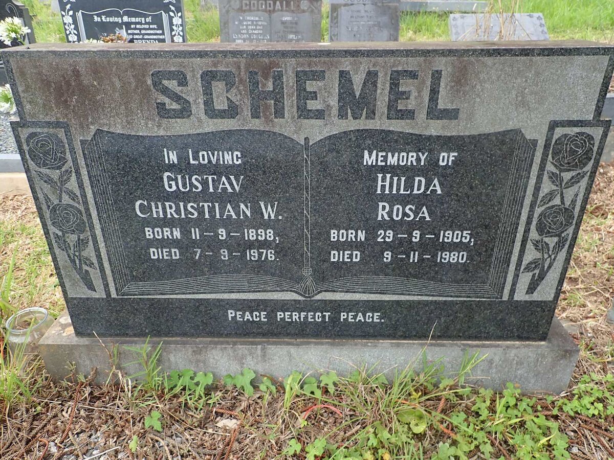 SCHEMEL Gustav Christian W. 1898-1976 &amp; Hilda Rosa 1905-1980