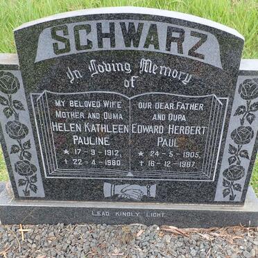 SCHWARZ Edward Herbert Paul 1905-1987 &amp; Helen Kathleen Pauline 1912-1980
