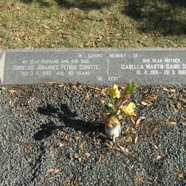 SCHUTTE Cornelius Johannes Petrus -1948 &amp; Isabella Martin Baird 1901-1986