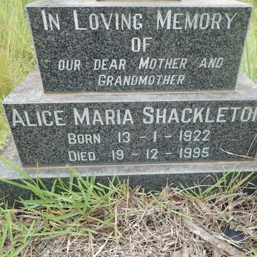 SHACKLETON Alice Maria 1922-1995