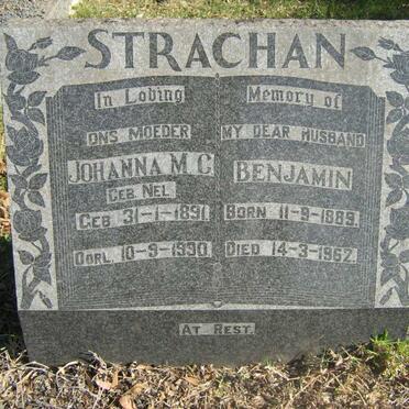 STRACHAN Benjamin 1889-1962 &amp; Johanna M.C. NEL 1891-1990