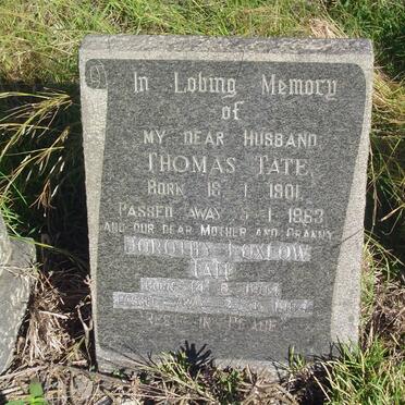 TATE Thomas 1901-1963 &amp; Dorothy Foxlow 1904-1984