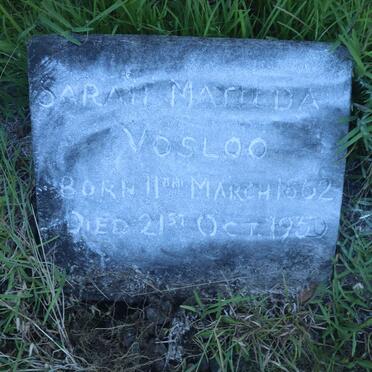 VOSLOO Sarah Matilda 1862-1950