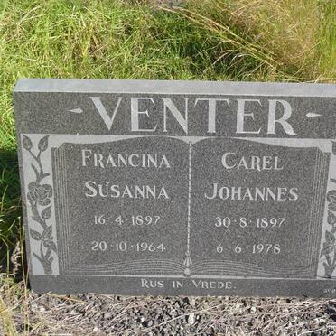 VENTER Carel Johannes 1897-1978 &amp; Francina Susanna 1897-1964
