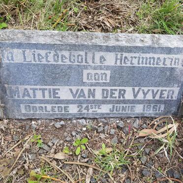 VYVER Mattie, van der -1961