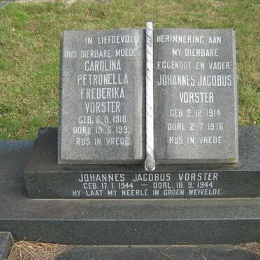 VORSTER Johannes Jacobus 1914-1976 &amp; Carolina Frederika 1918-1993 :: VORSTER Johannes Jacobus 1944-1944