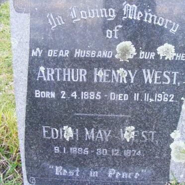 WEST Arthur Henry 1885-1962 &amp; Edith May 1895-1974