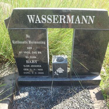WASSERMAN Elsie Johanna 1930-2009