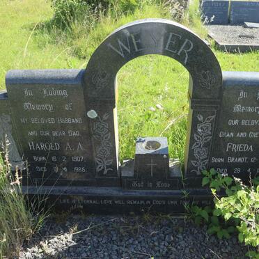 WEYER Harold A.A. 1907-1965 &amp; Frieda A. nee BRANDT 1912-1994