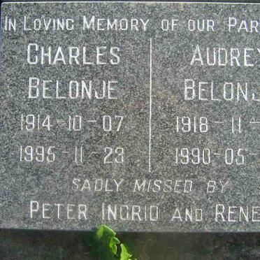 BELONJE Charles 1914-1995 &amp; Audrey 1918-1990