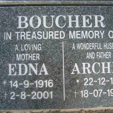 BOUCHER Archie 1911-1999 &amp; Edna 1916-2001