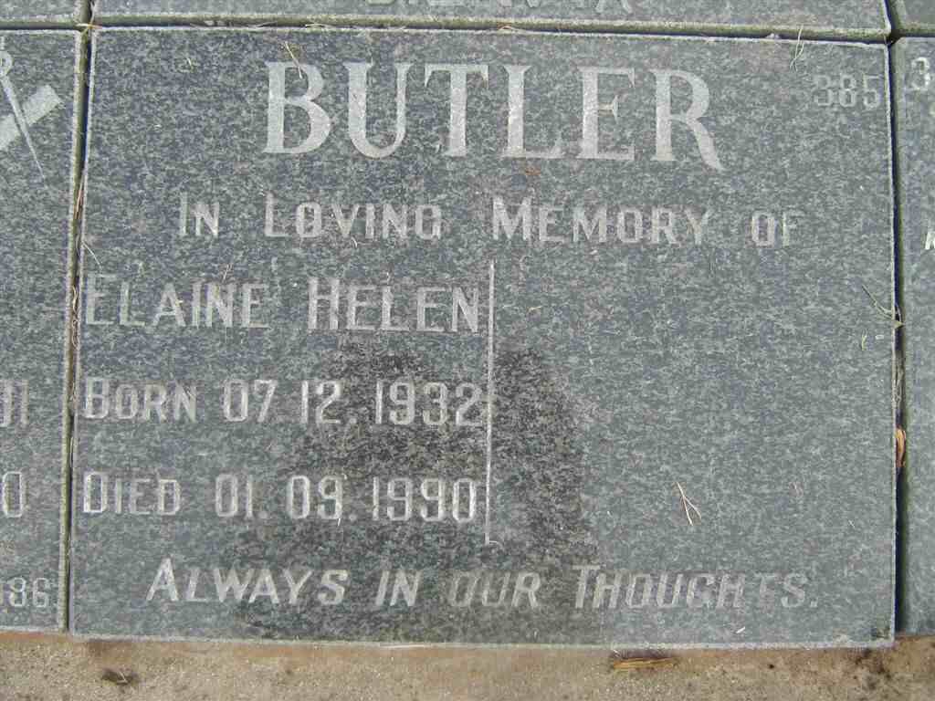 BUTLER Elaine Helen 1932-1990