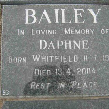 BAILEY Daphne nee WHITFIELD 1934-2004