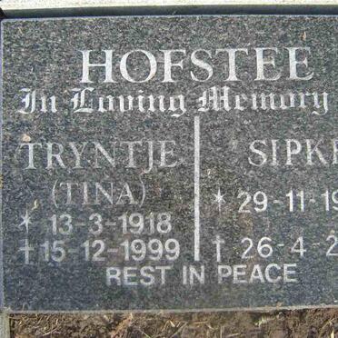 HOFSTEE  Spike 1915-2001 &amp; Tryntje 1918-1999