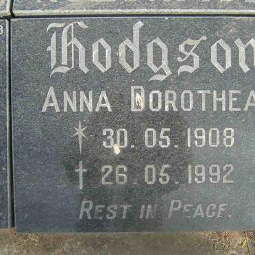 HODGSON Anna Dorothea 1908-1992