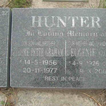 HUNTER Jerome Peter Graham 1956-1977 :: HUNTER  Eugenie nee CLARKE 1926-2002