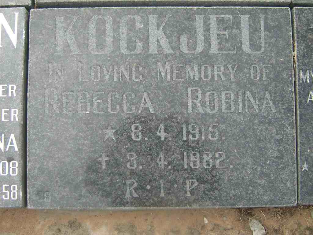 KOCKJEU Rebecca Robina 1915-1982