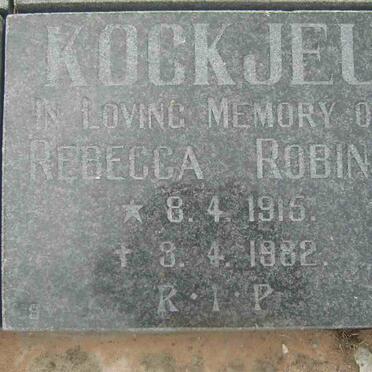 KOCKJEU Rebecca Robina 1915-1982