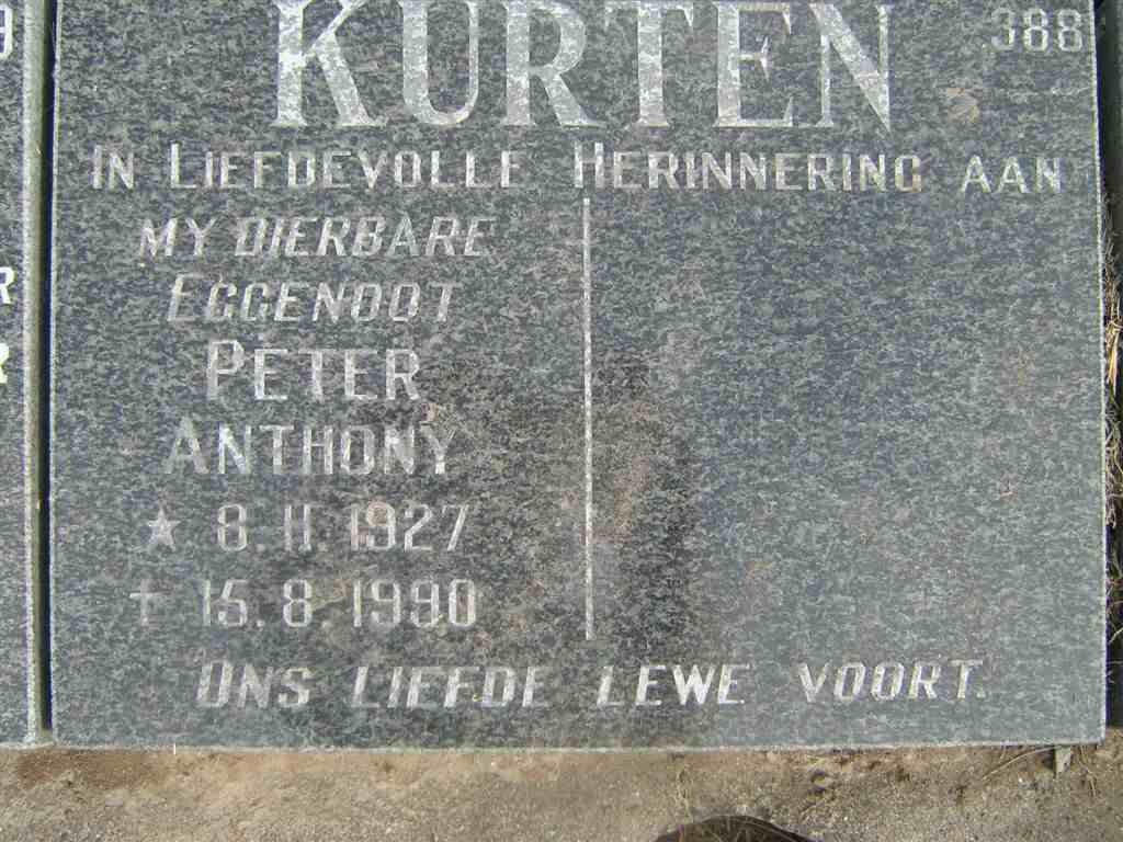 KURTEN Peter Anthony 1927-1990