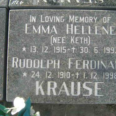 KRAUSE Rudolph Ferdinand 1910-1998 &amp; Emma Hellene KETH 1915-1992