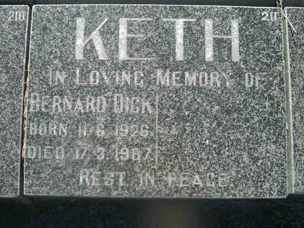 KETH Bernard Dick 1926-1987