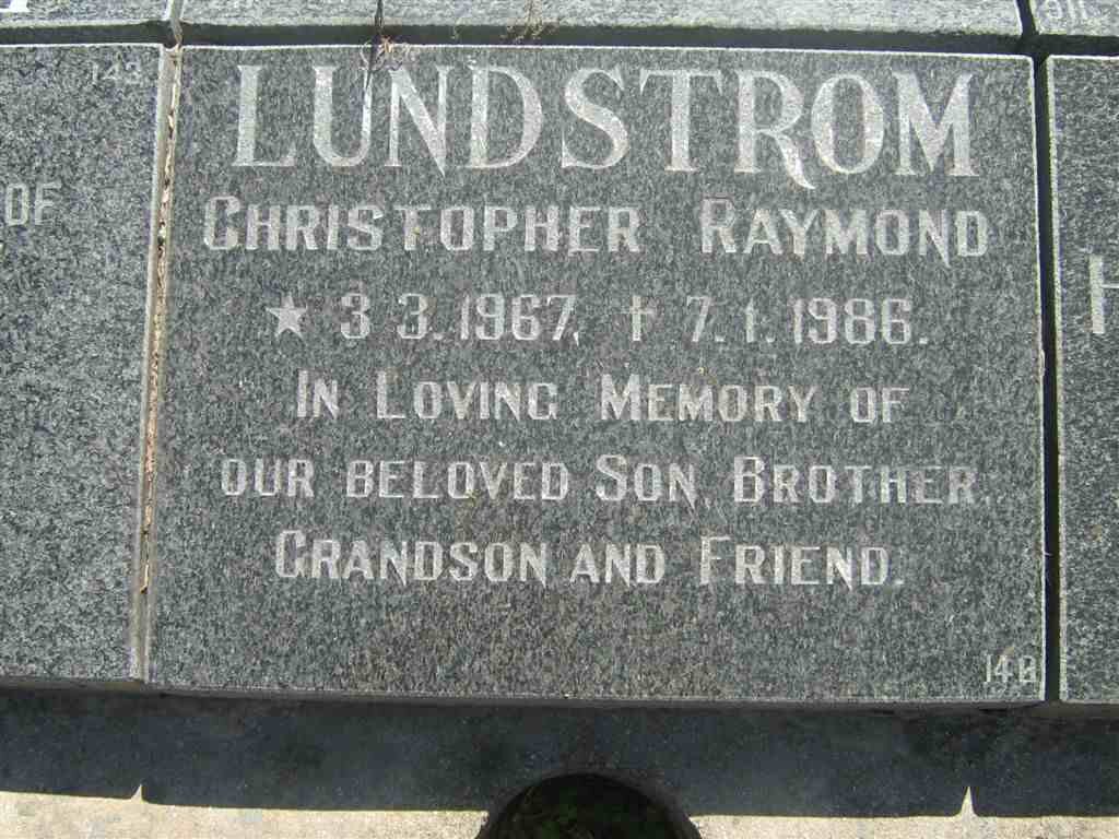 LUNDSTROM Christopher Raymond 1967-1986