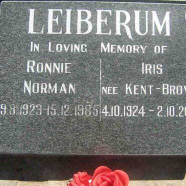 LEIBERUM Ronnie Norman 1923-1985 &amp; Iris KENT-BROWN 1924-2006