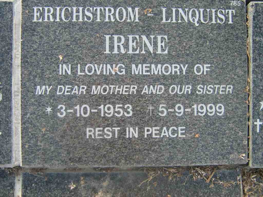 LINQUIST Irene, Erichstrom 1953-1999