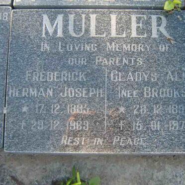 MULLER Frederick Herman Joseph 1885-1969 &amp; Gladys Alma BROOKS 1892-1978