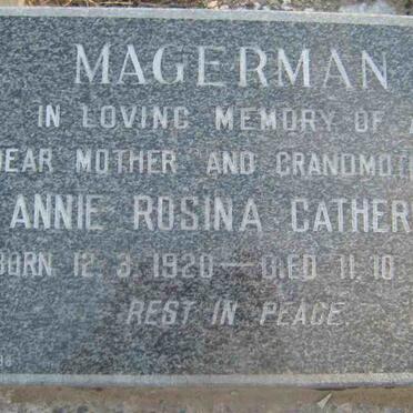 MAGERMAN Anne Rosina Catherine 1920-1989