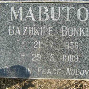 MABUTO Bazukile Bonke 1956-1989