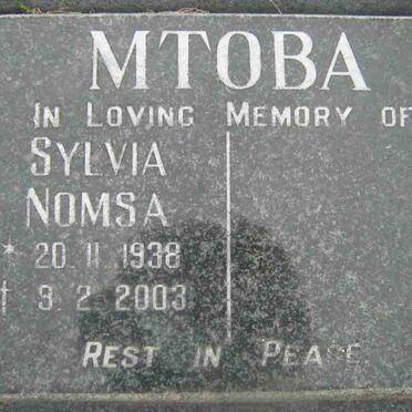 MTOBA Sylvia Nomsa 1938-2003