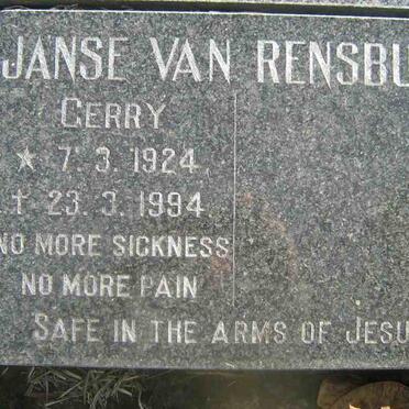 RENSBURG Gerry, Janse van 1924-1994