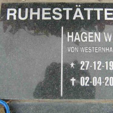 RUHESTÄTTE Hagen W.G. von Westenhagen 1924-2002