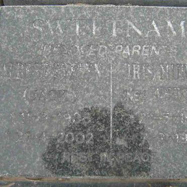 SWEETNAM Albert Evelyn 1908-2002 &amp; Iris Muriel WEWEGE 1918-1989