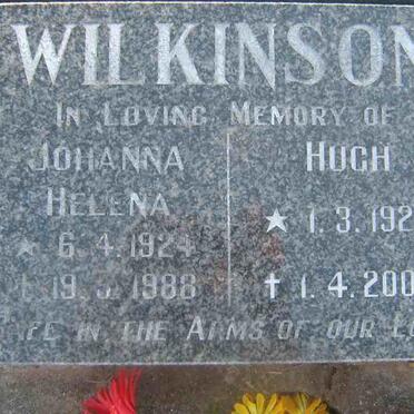WILKINSON  Hugh 1920-2000 &amp; Johanna Helena 1924-1988