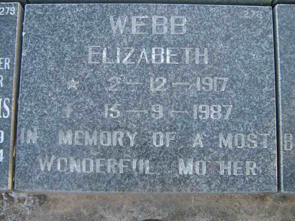 WEBB Elizabeth 1917-1987