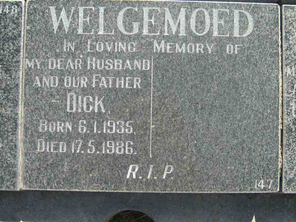 WELGEMOED Dick 1935-1986