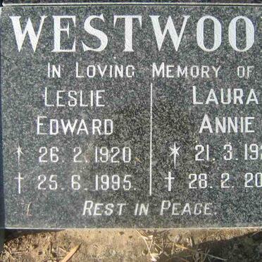 WESTWOOD Leslie Edward 1920-1995 &amp; Laura Annie 1921-2004