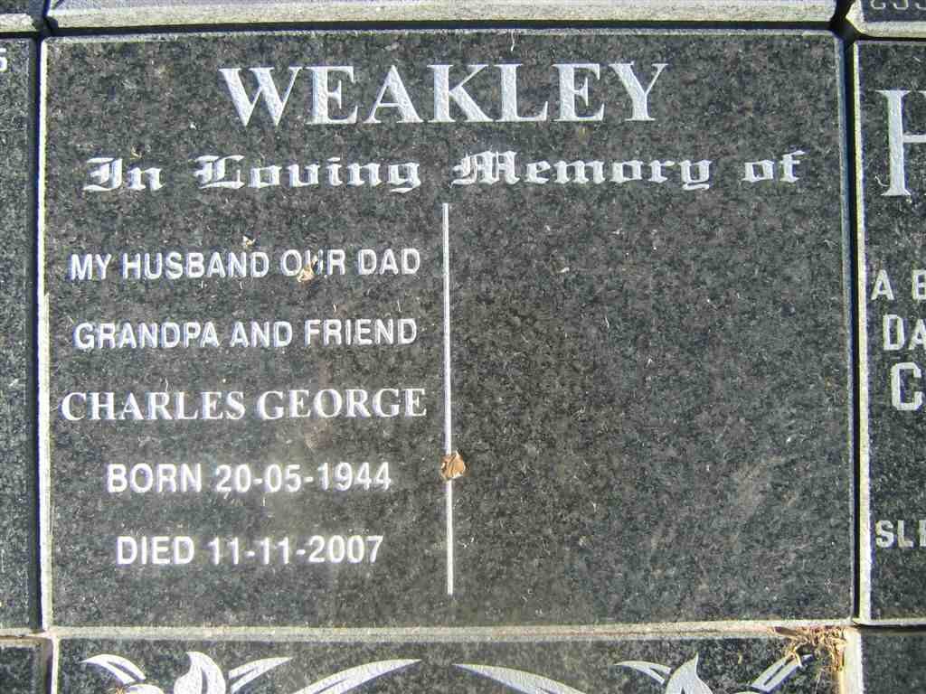 WEAKLEY Charles George 1944-2007