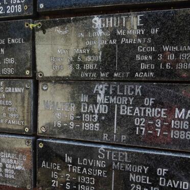 AFFLICK Walter David 1913-1985 &amp; Beatrice Maud 1916-1986